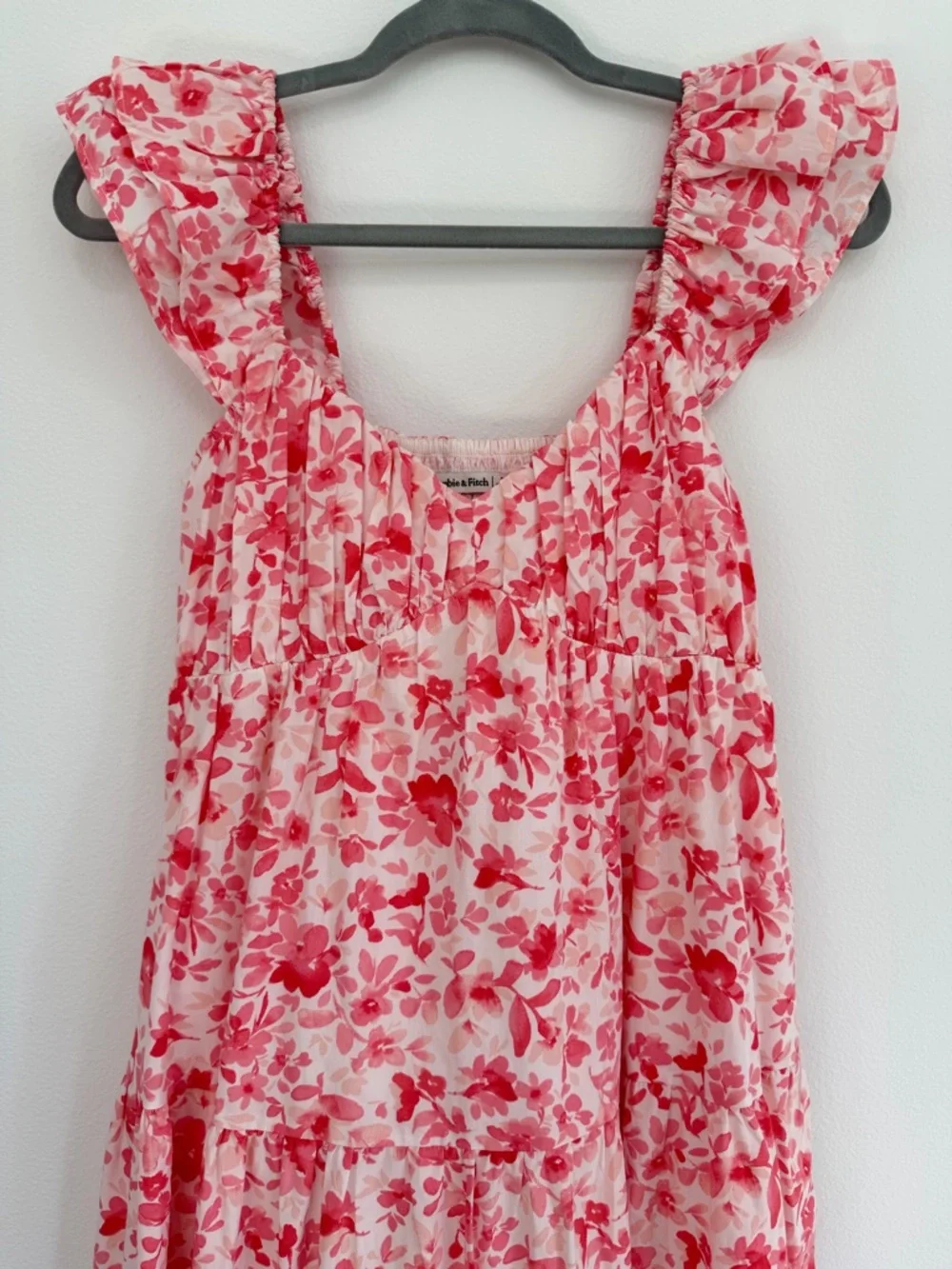 Abercrombie & Fitch Floral Midi Dress Pink Romantic Cottagecore Size S